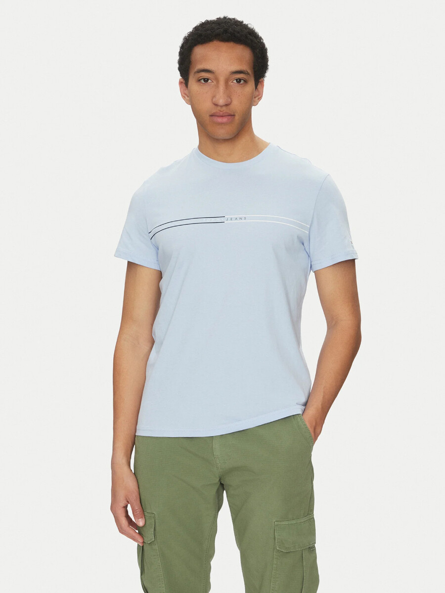 Tommy Jeans pánské světle modré tričko - L (C3Q)