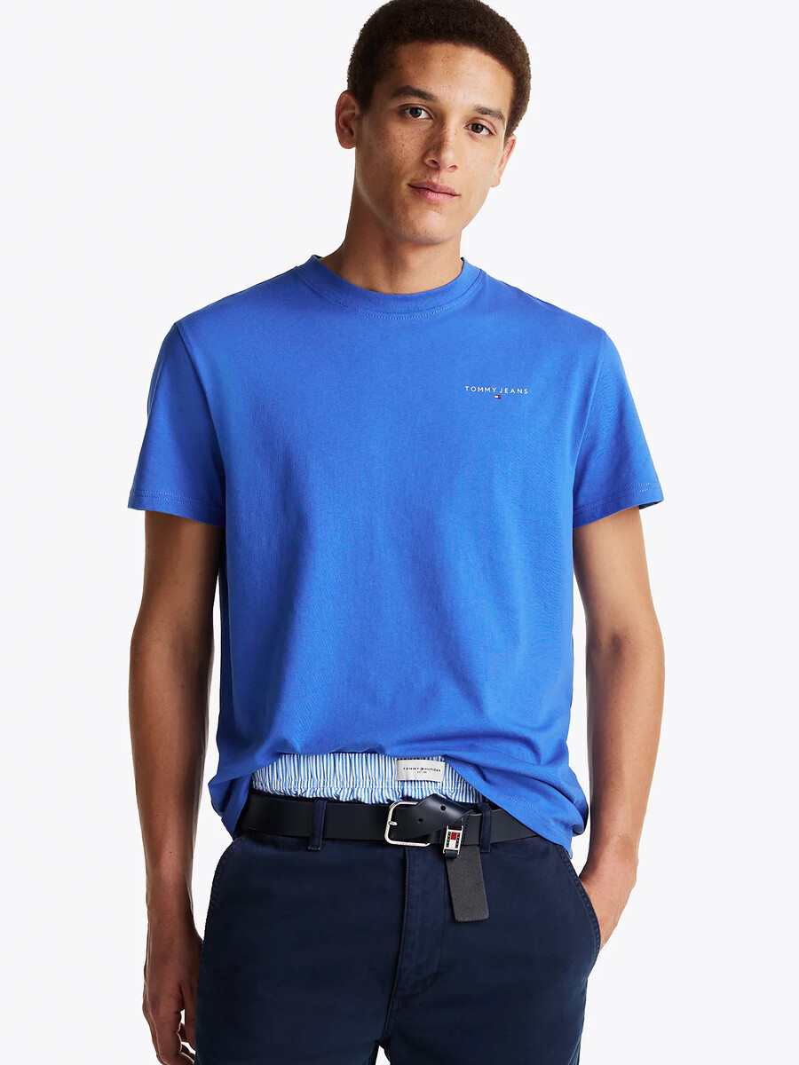 Tommy Jeans pánské světle modré tričko - L (C6E)