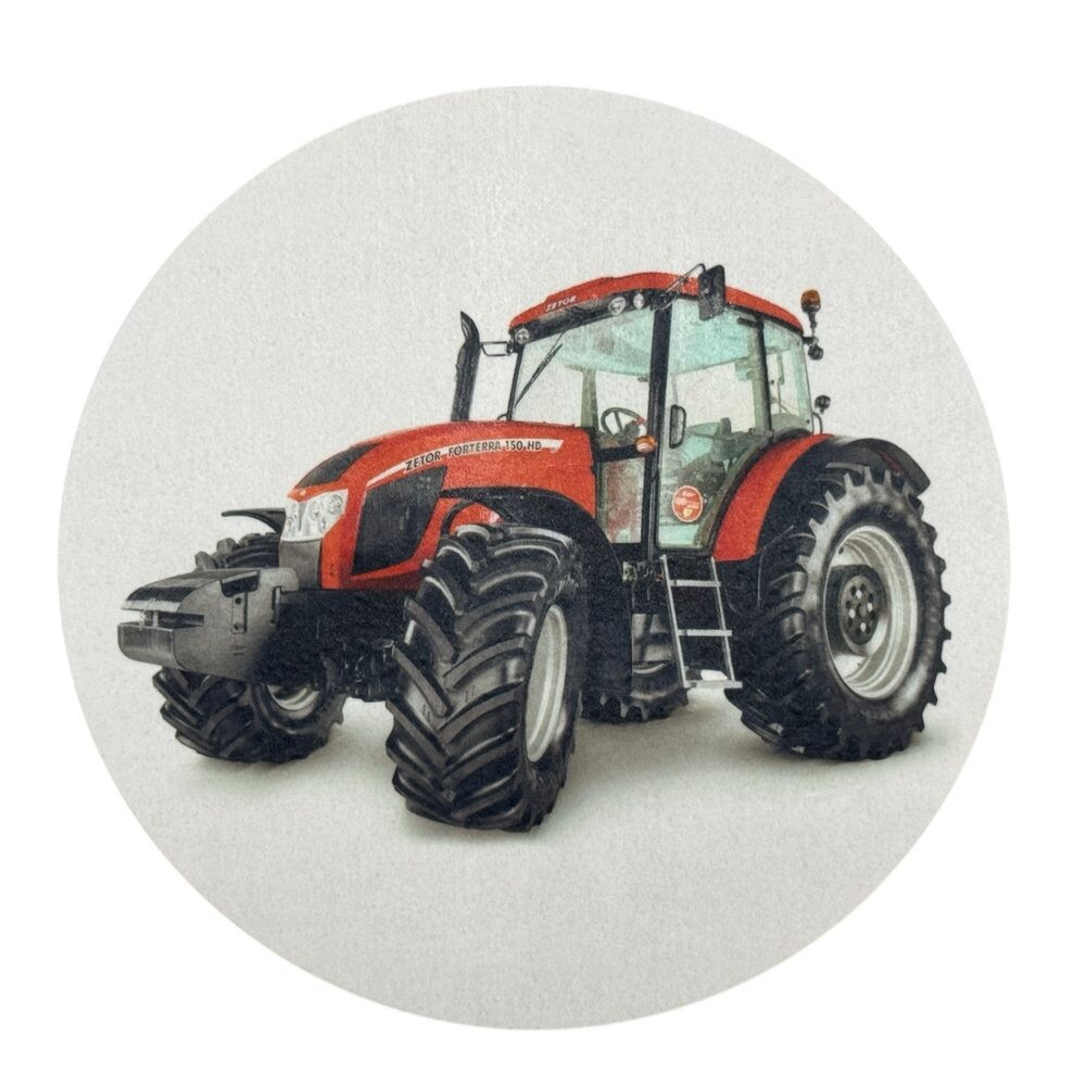 Jedlý papír traktor červený -