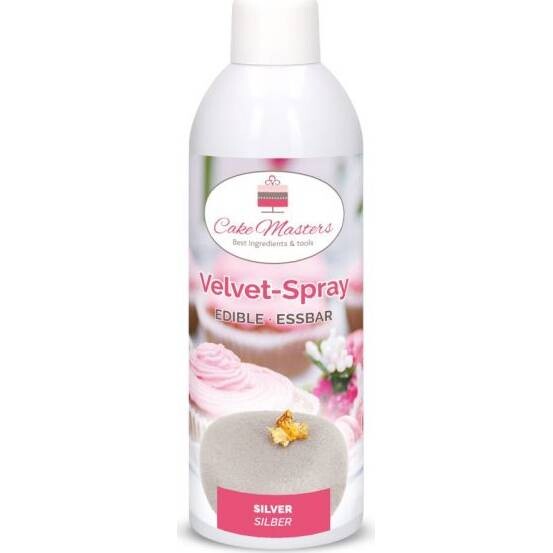 Velvet sprej stříbrný, 400g - Cake Masters