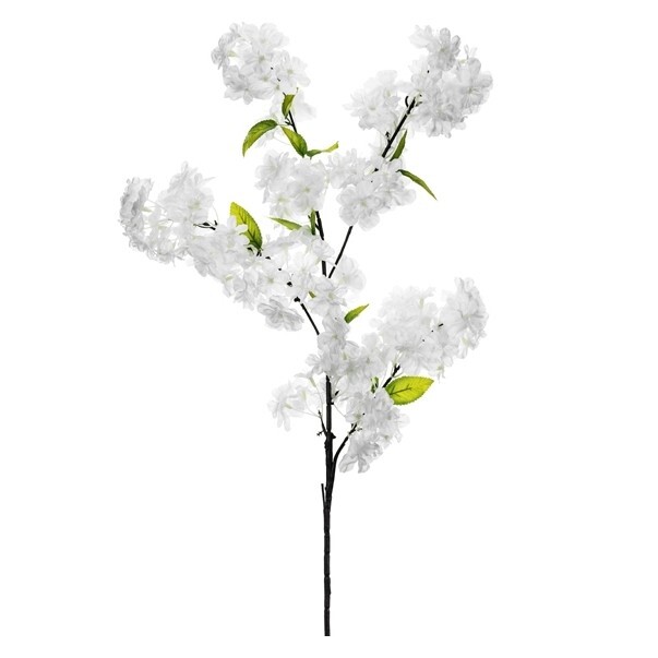 Umělá květina – Kvetoucí třešeň, 97 cm, bílá