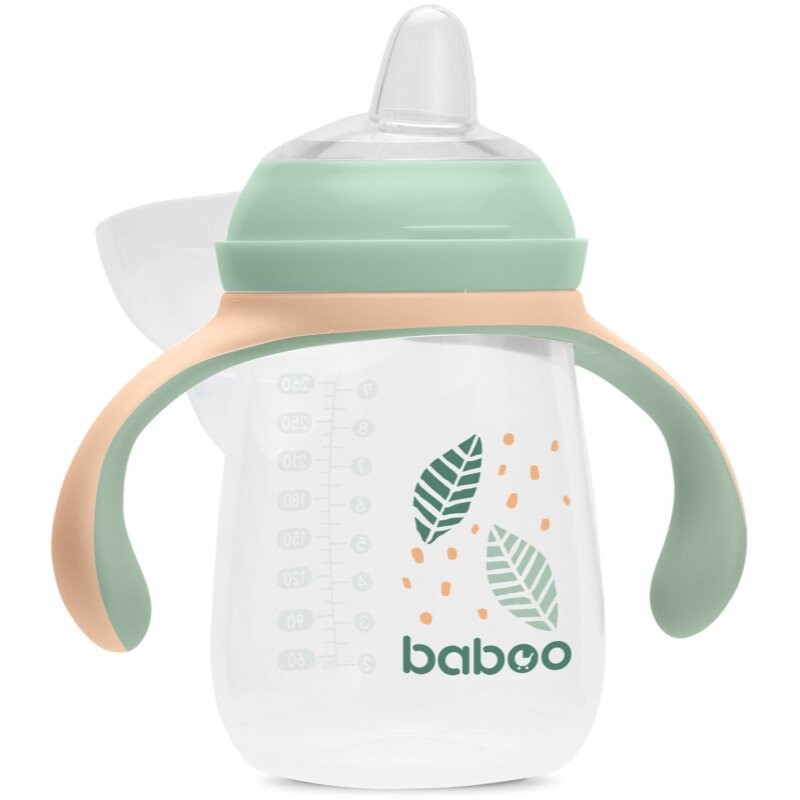 Baboo Cup with Silicone Spout hrnek s držadly Peachy Keen 6m+ 260 ml