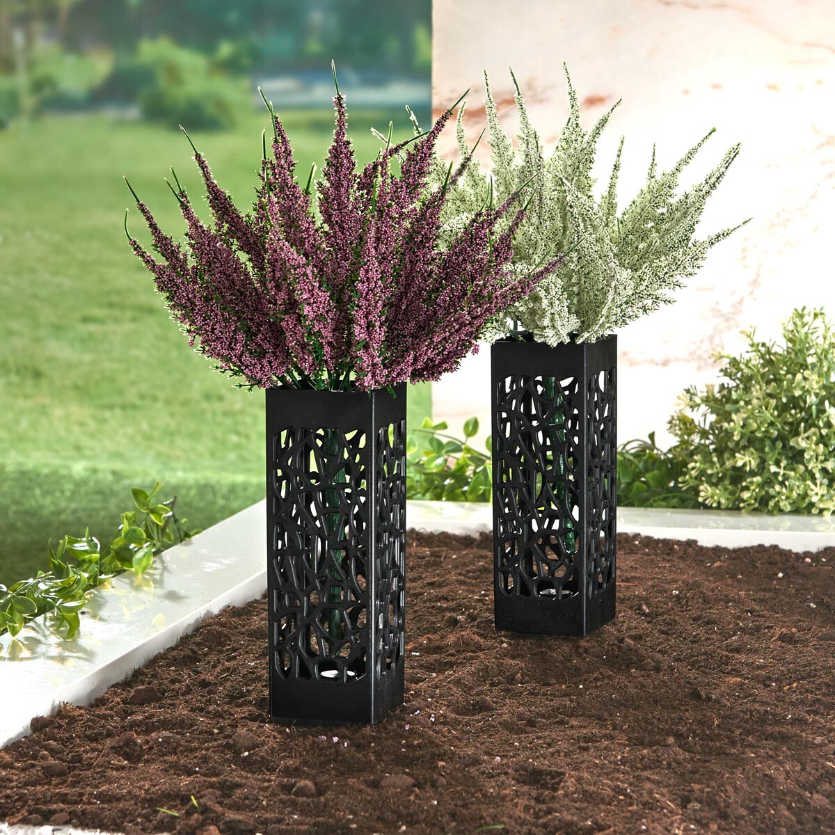 Die moderne Hausfrau Váza na umělé květiny se zápichem Ornament, 2 ks