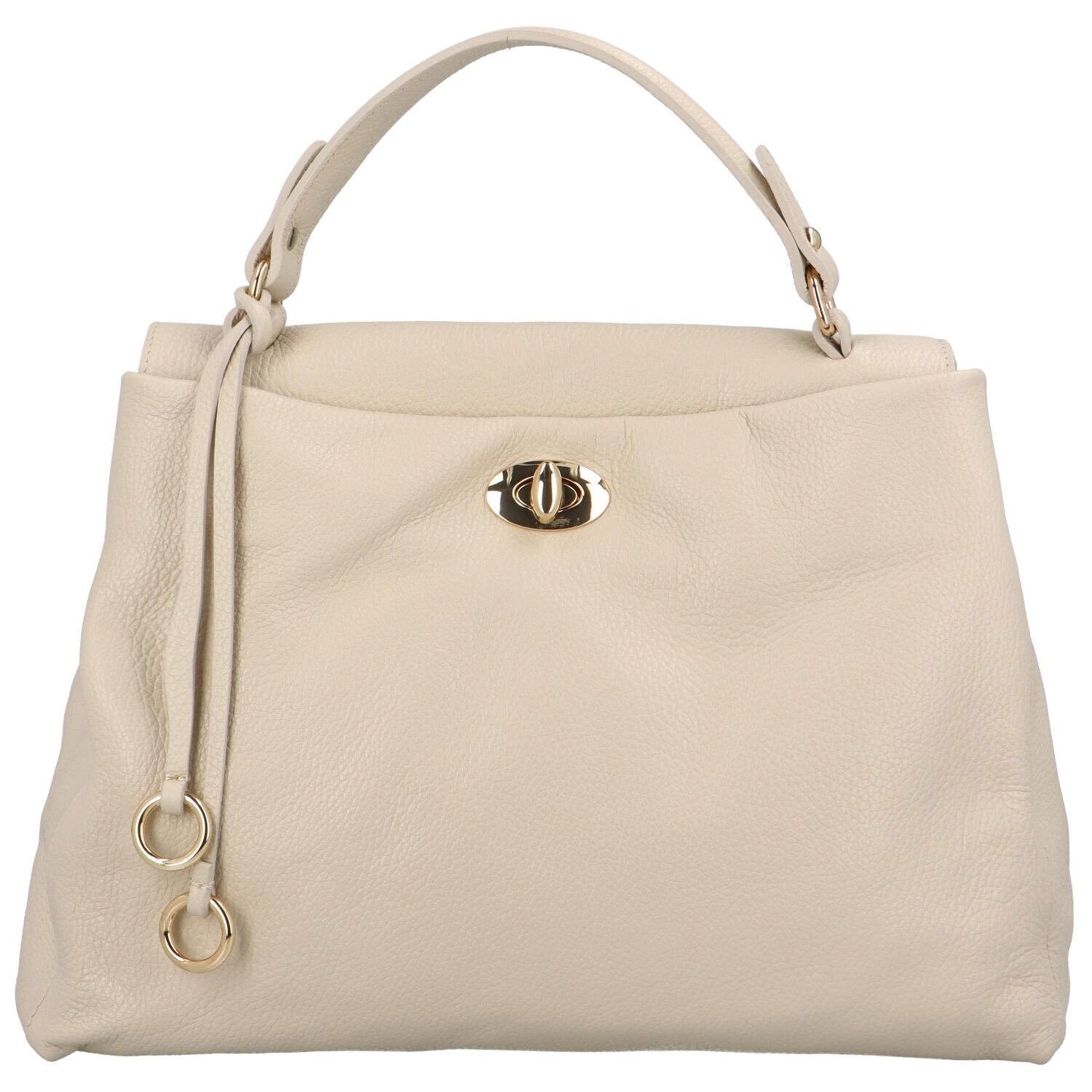 Elegantní dámská kožená kabelka do ruky Celebrían, béžová