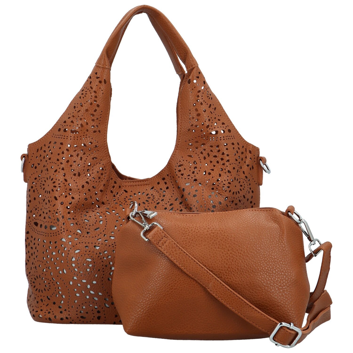 Stylový dámský koženkový set kabelek Ambrózia, hnědý