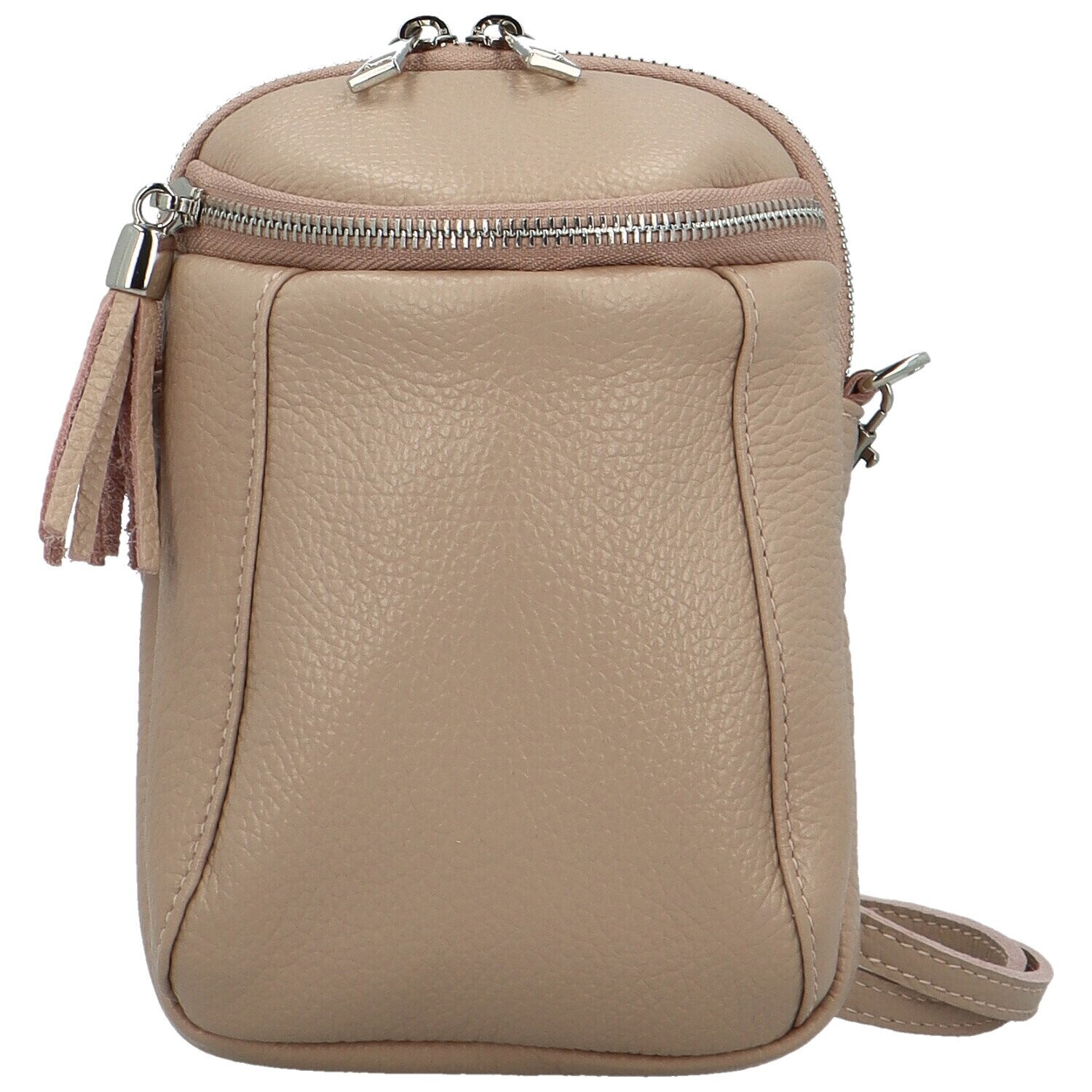 Módní dámská kožená crossbody kabelka Arlete, béžová