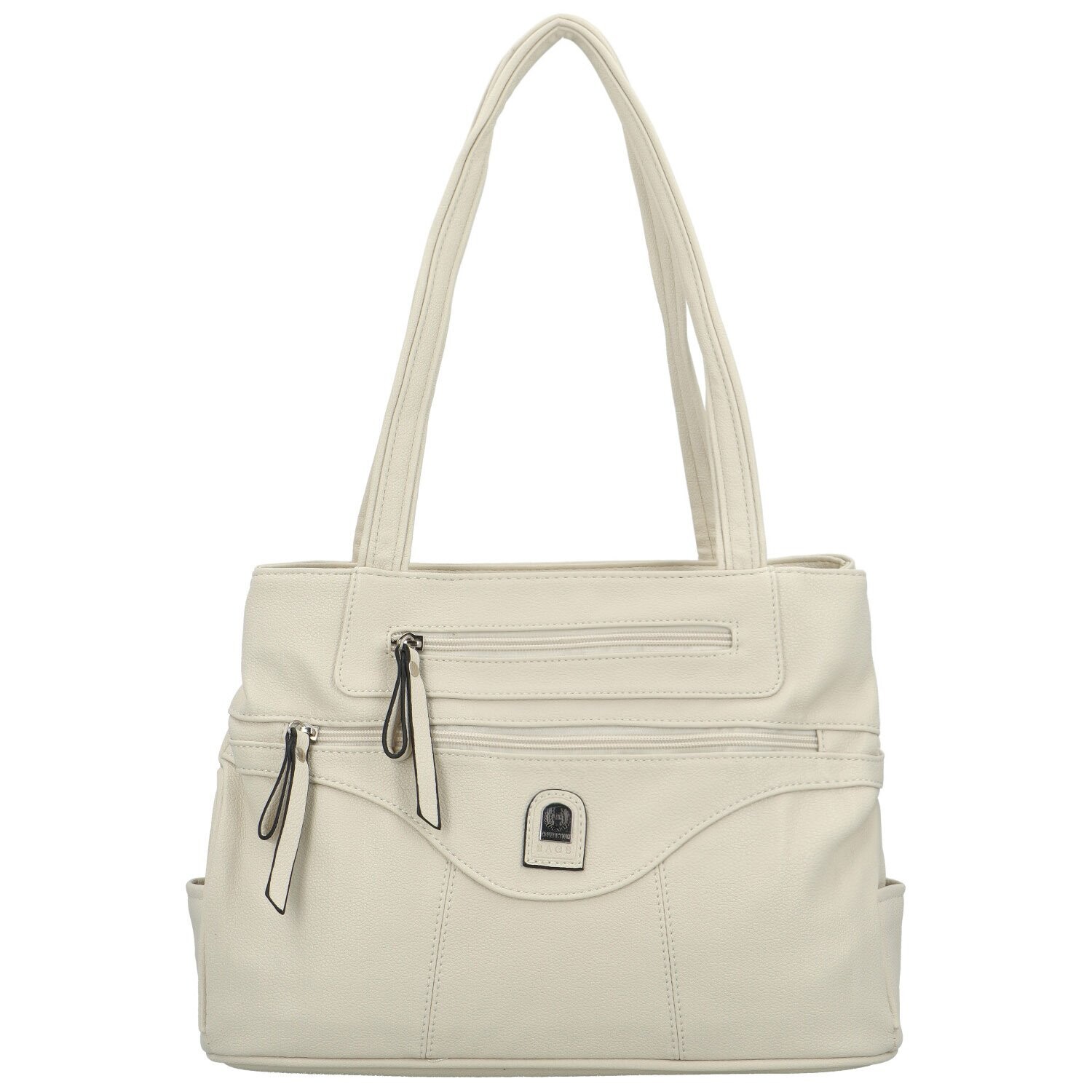 Trendy dámská koženková kabelka na rameno Serena new, krémová