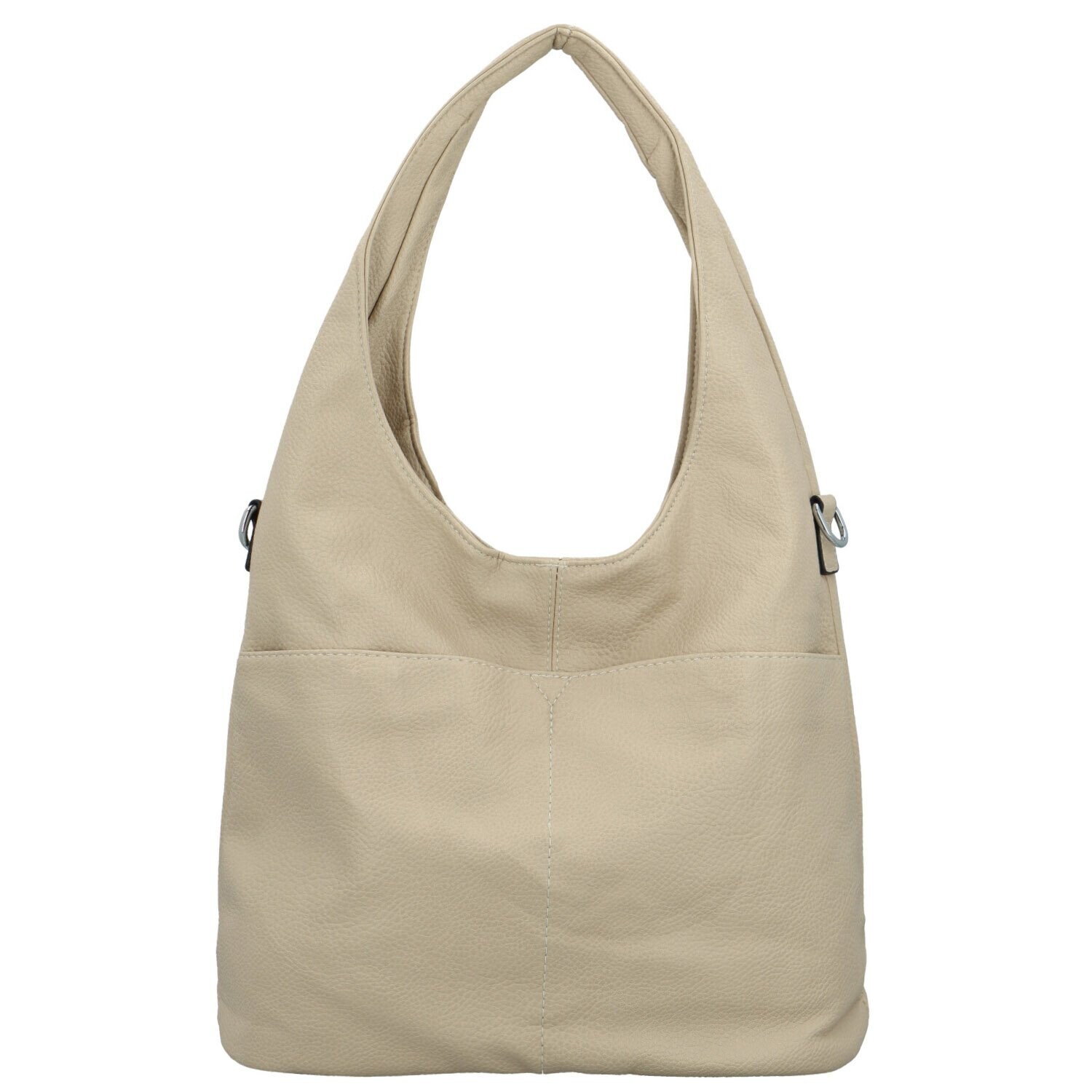 Módní dámská koženková kabelka na rameno Lucyna, krémová