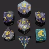 HYMGHO Purple Fluorite Stone Dice Set