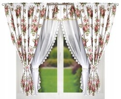 Komplet na okno s květy 590 x 160cm Rozměr šířka 590cm x výška 2