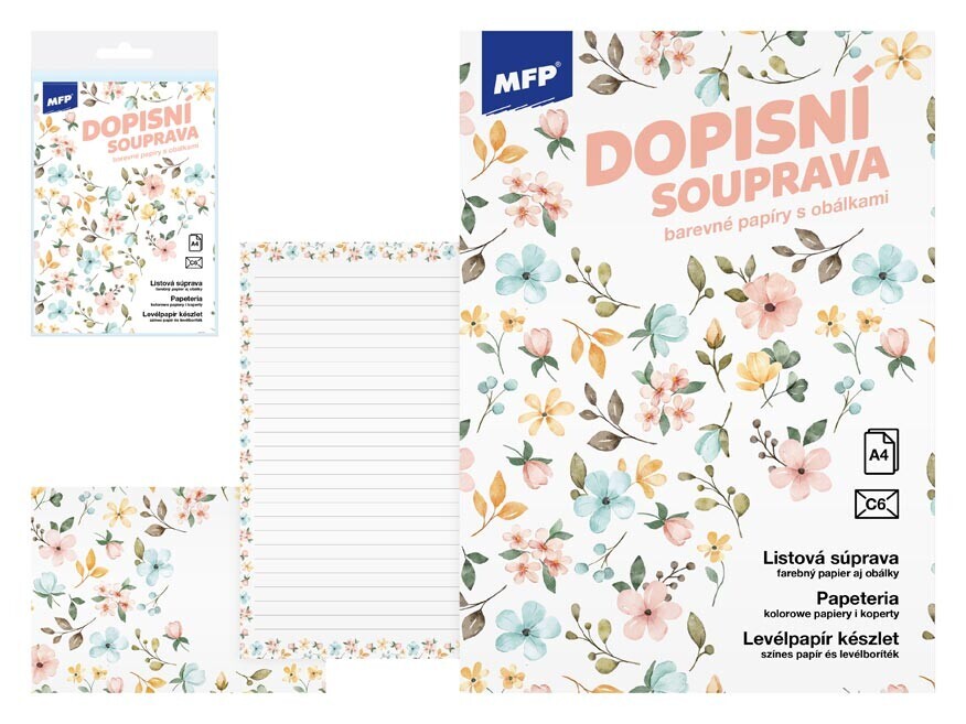 MFP 5550370 Dopisní papír barevný LUX 5+10 (Květy)