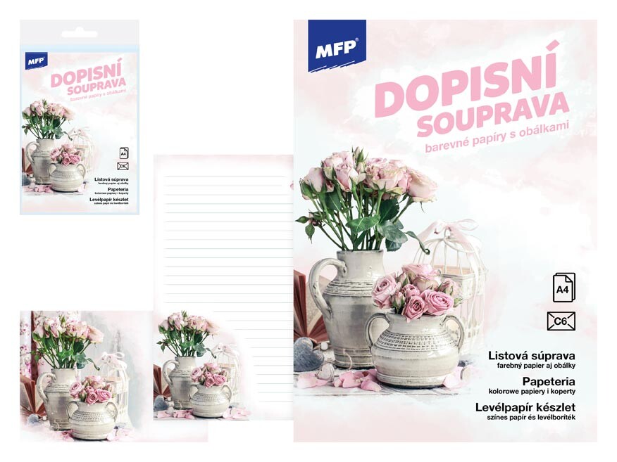 MFP 5550372 Dopisní papír barevný LUX 5+10 (Květy)