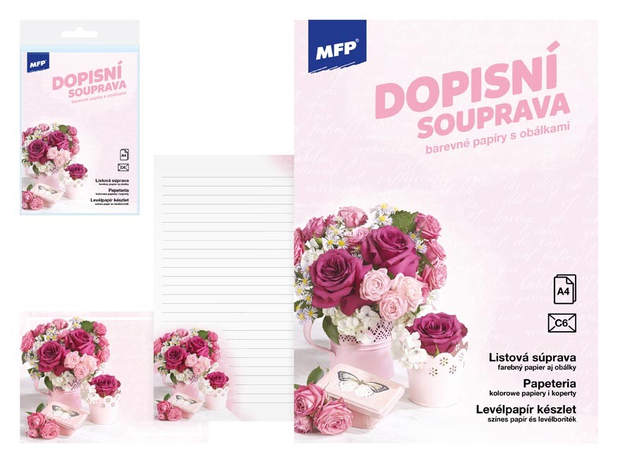 MFP 5550371 Dopisní papír barevný LUX 5+10 (Květy)