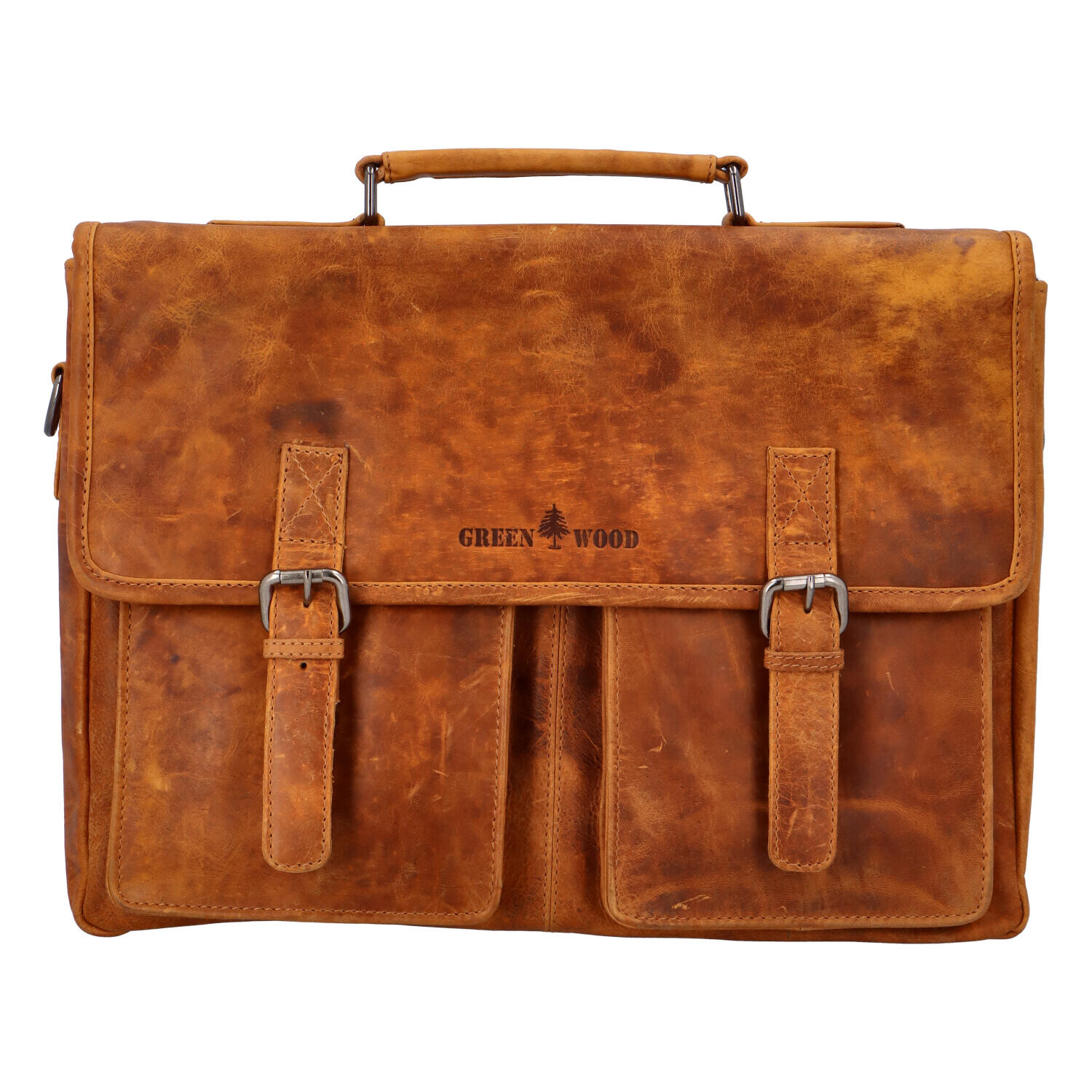 Velká pánská kožená brašna aktovka tmavě hnědá - Greenwood Louney 2 hnědá