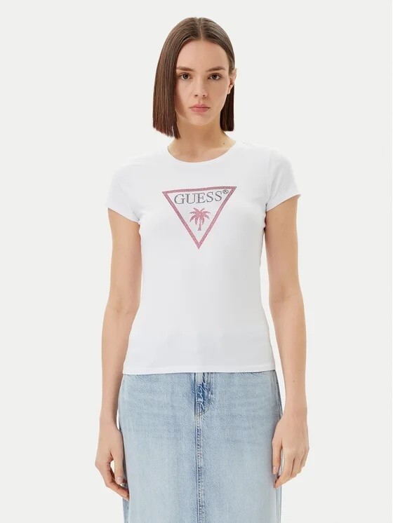 Guess Triangle Rhinestones SS Tee XS
