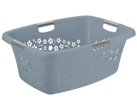 Koš na prádlo Flowers 50 l, šedý