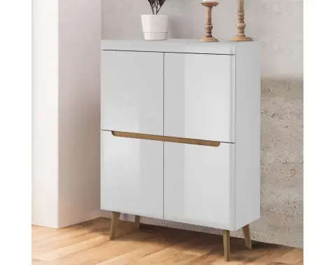 Úložná skříňka Nordi, dub riviera/bílá lesk