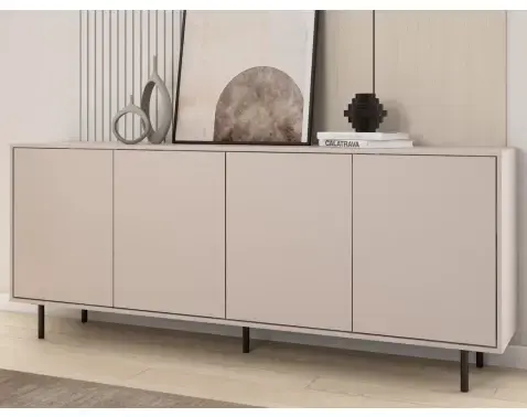 Široká skříňka Flax, 200 cm, béžová kašmír