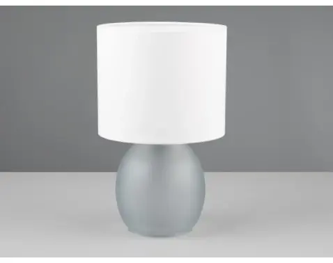 Stolní lampa Vela, šedé sklo