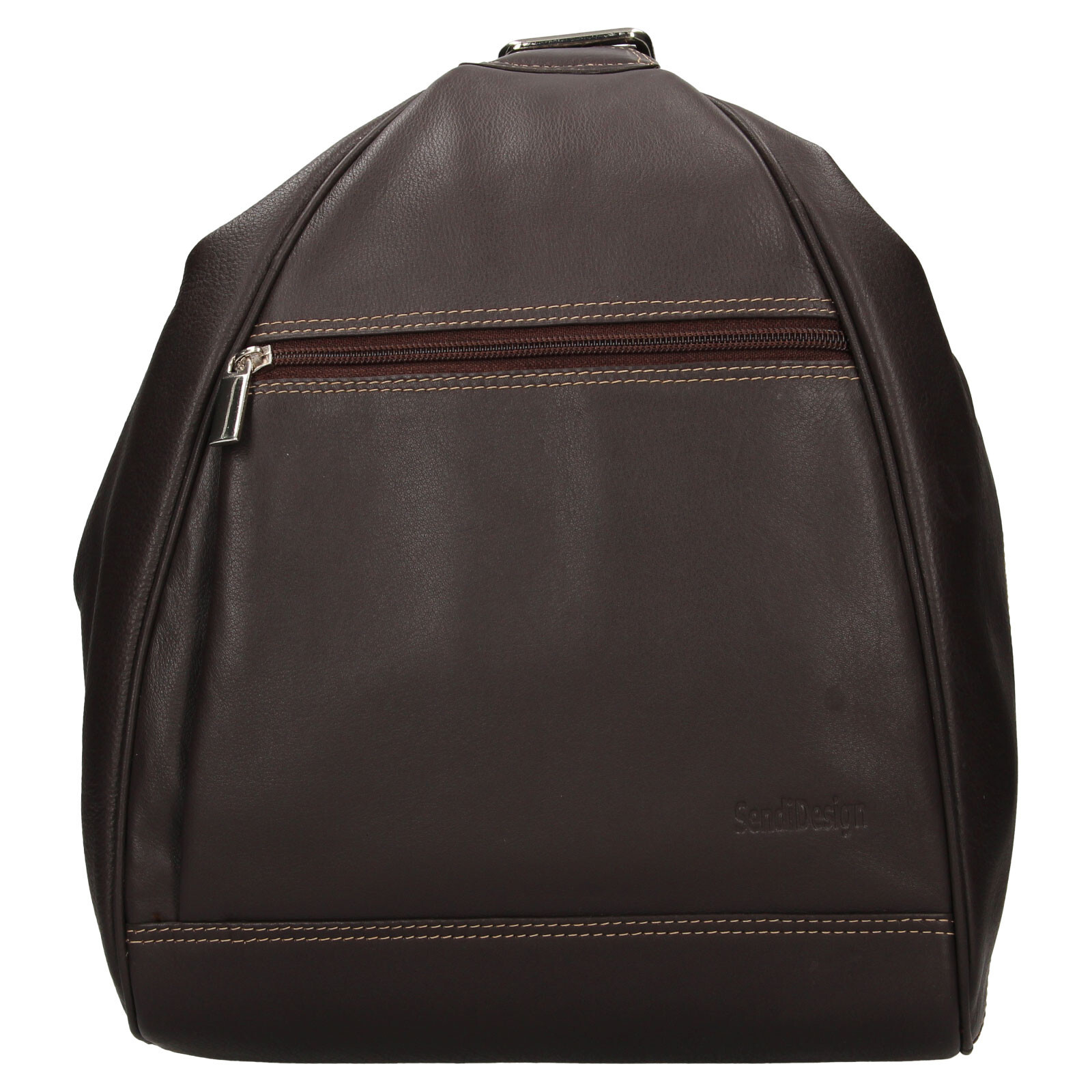 Kožený dámský batoh SendiDesign Diana - hnědá