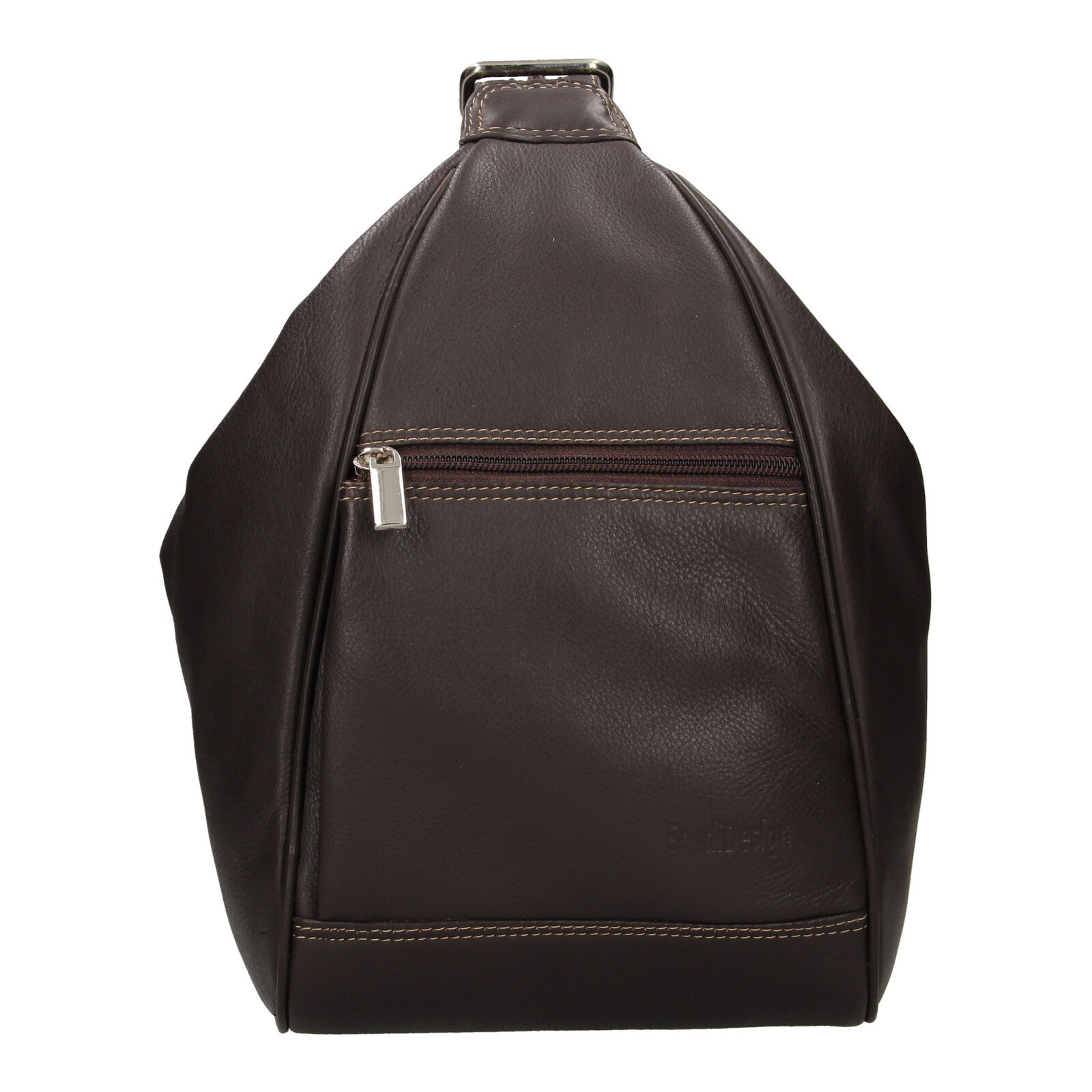 Kožený dámský batoh SendiDesign Viola - hnědá