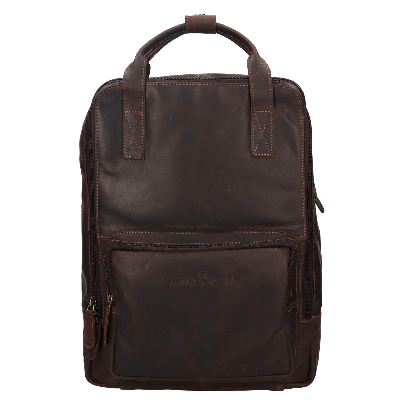 Kožený batoh Greenwood Manno - tmavě hnědá