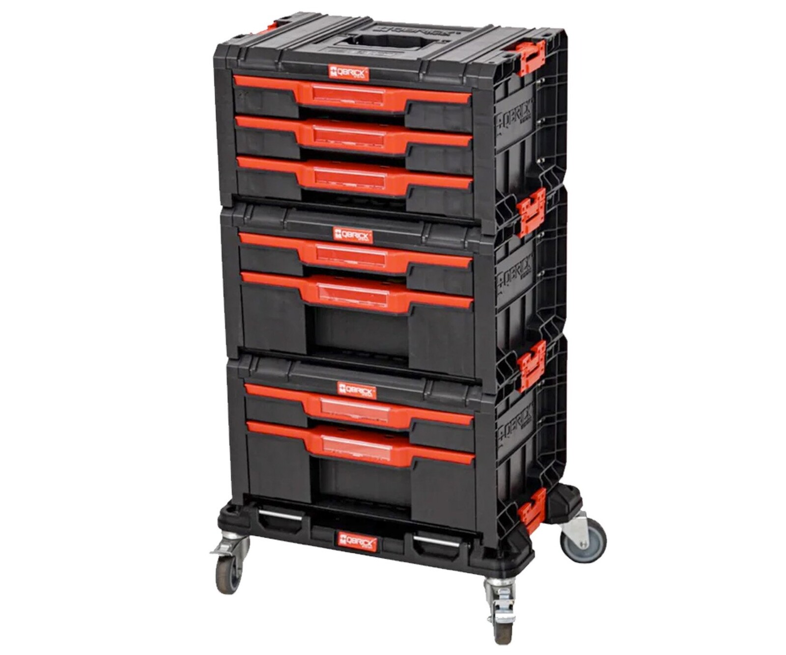 Sada boxů se zásuvkami a podvozkem Qbrick System PRO Drawer Workshop SET 1