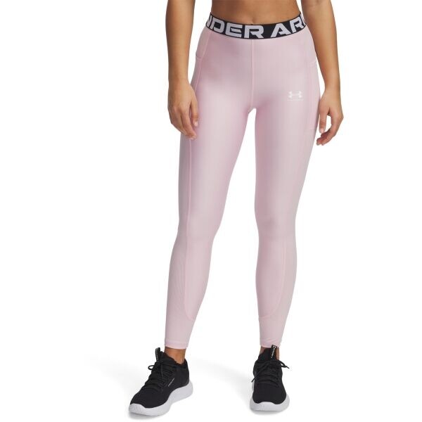 Under Armour HEATGEAR RIB Dámské legíny, růžová, velikost