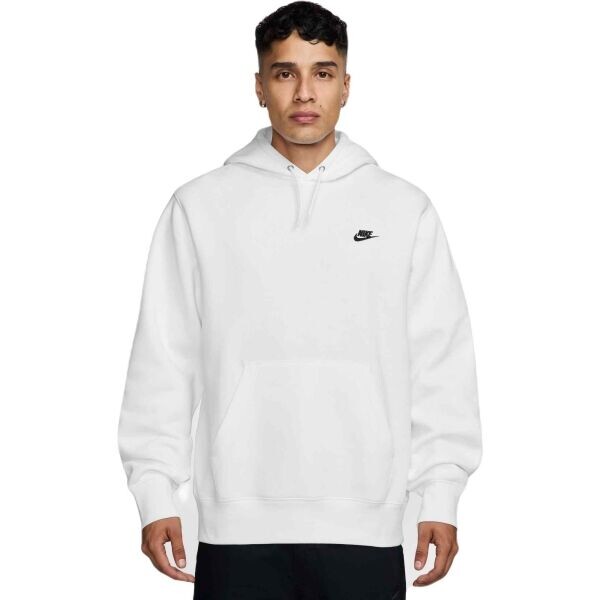 Nike CLUB FLEECE PULLOVER HOODIE Pánská mikina, bílá, velikost
