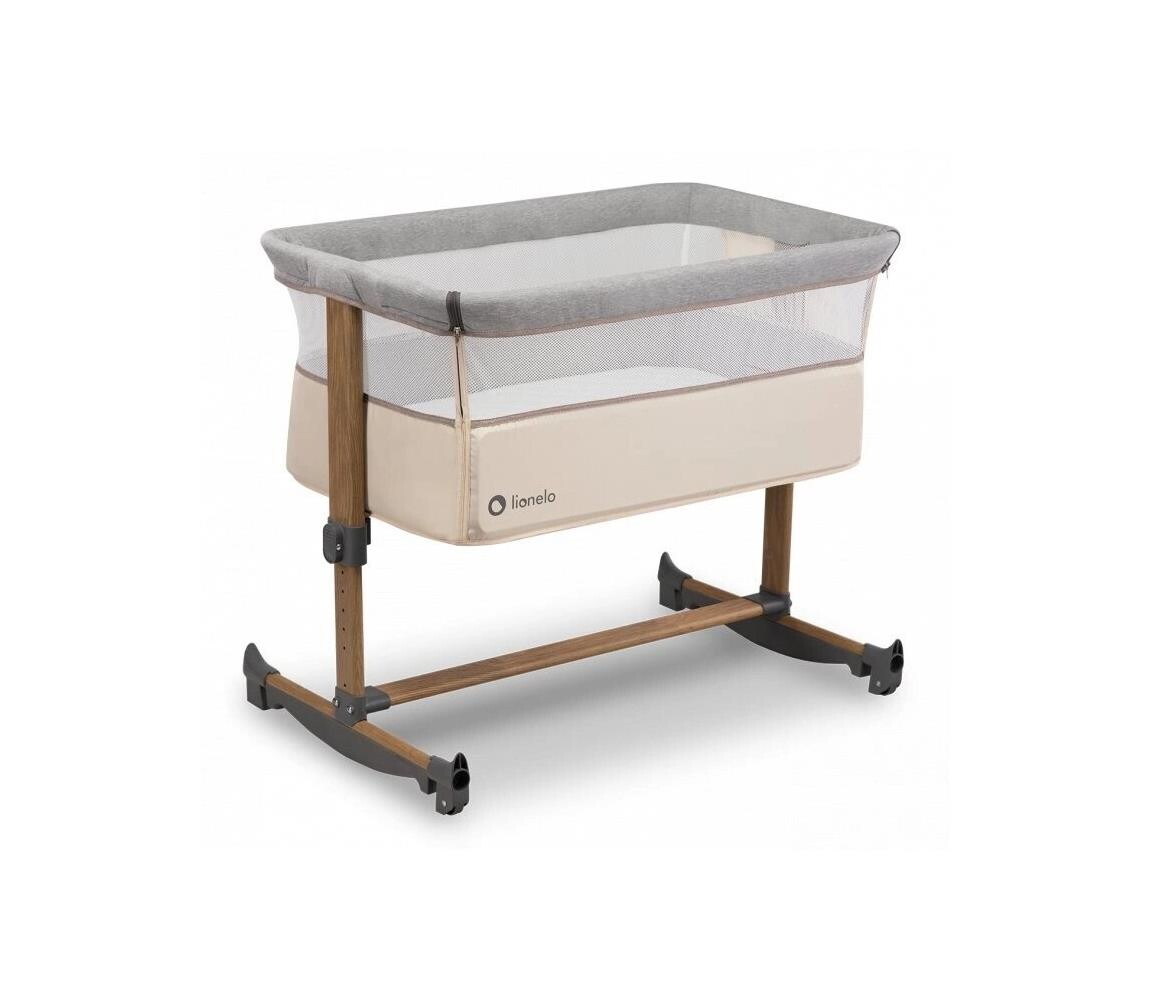 Lionelo Lionelo - Dětská postýlka LEONIE šedá/béžová