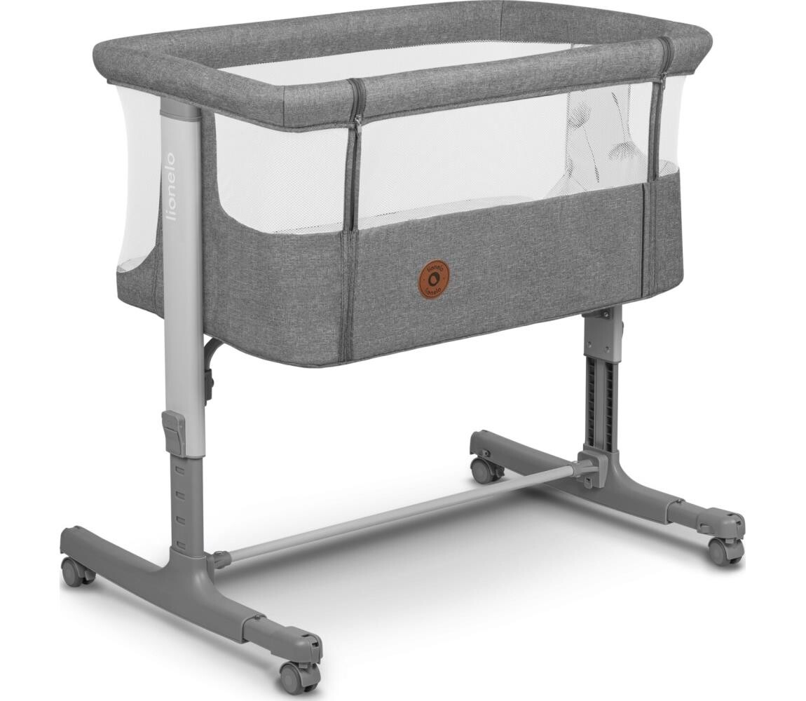 Lionelo Lionelo - Dětská postýlka AURORA tmavě šedá