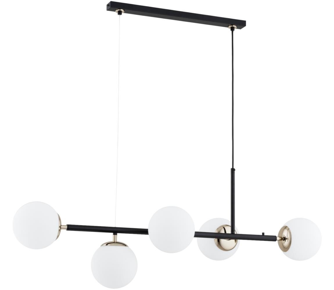 Lustr na lanku DANSA 5xE14/10W/230V černá/zlatá