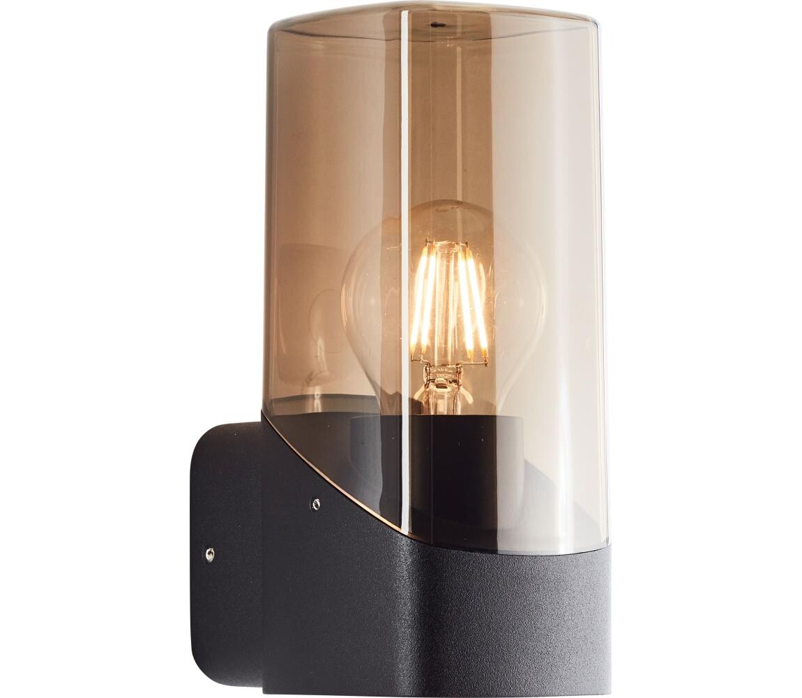 Brilliant Brilliant - Venkovní nástěnné svítidlo MINOU 1xE27/10W/230V IP44 černá/kouřová