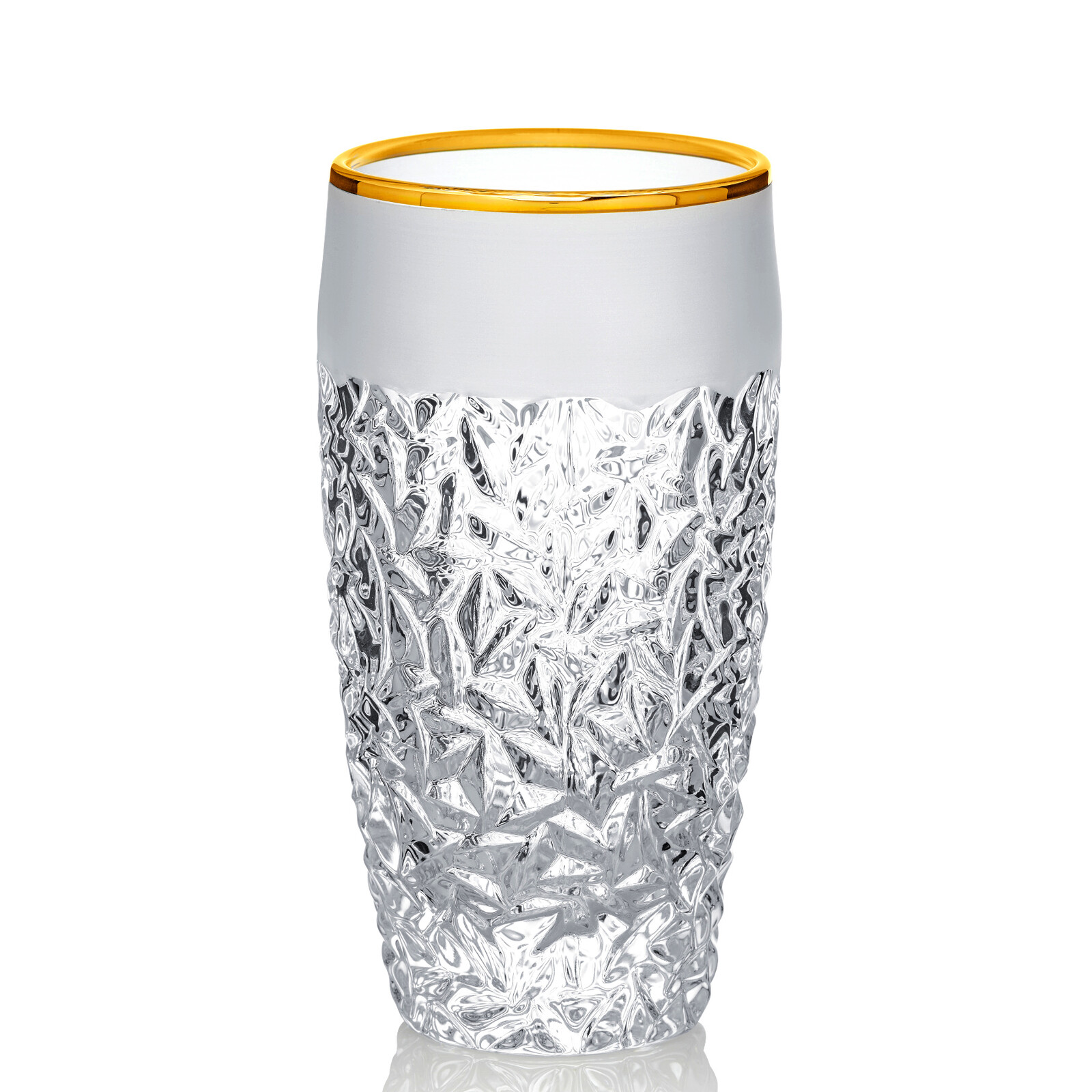 Bohemia Jihlava zlatem dekorované sklenice na vodu a nealko nápoje Nicolette 430 ml 1KS