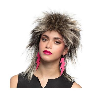 Paruka hnědá s blond melírem Albi