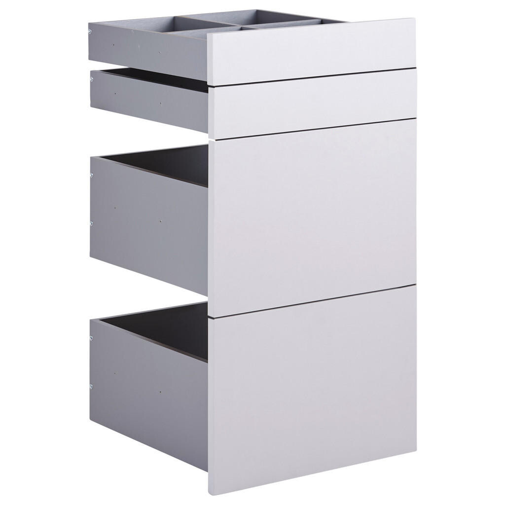 Hom`in SADA ZÁSUVEK, světle šedá, 45,3/83/46,8 cm