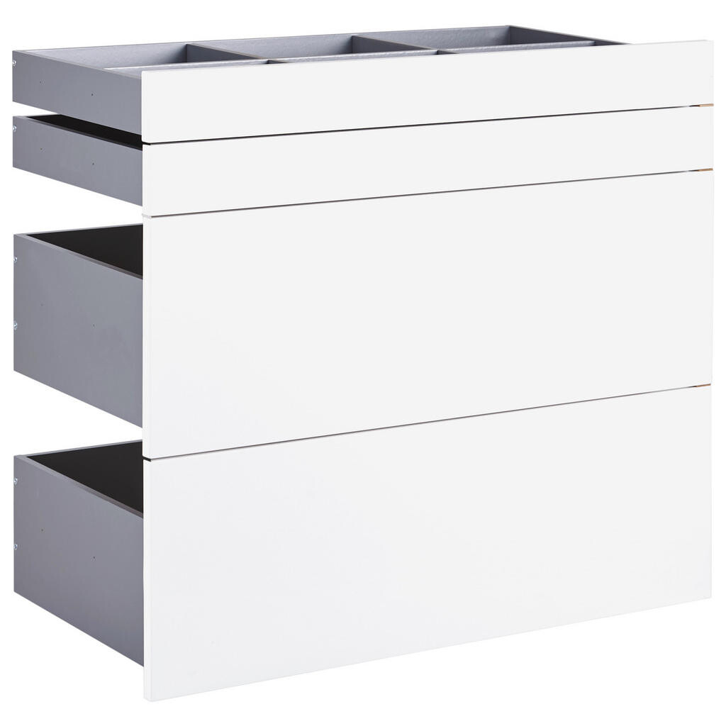 Hom`in SADA ZÁSUVEK, vysoce lesklá bílá, 90,9/82/46,8 cm