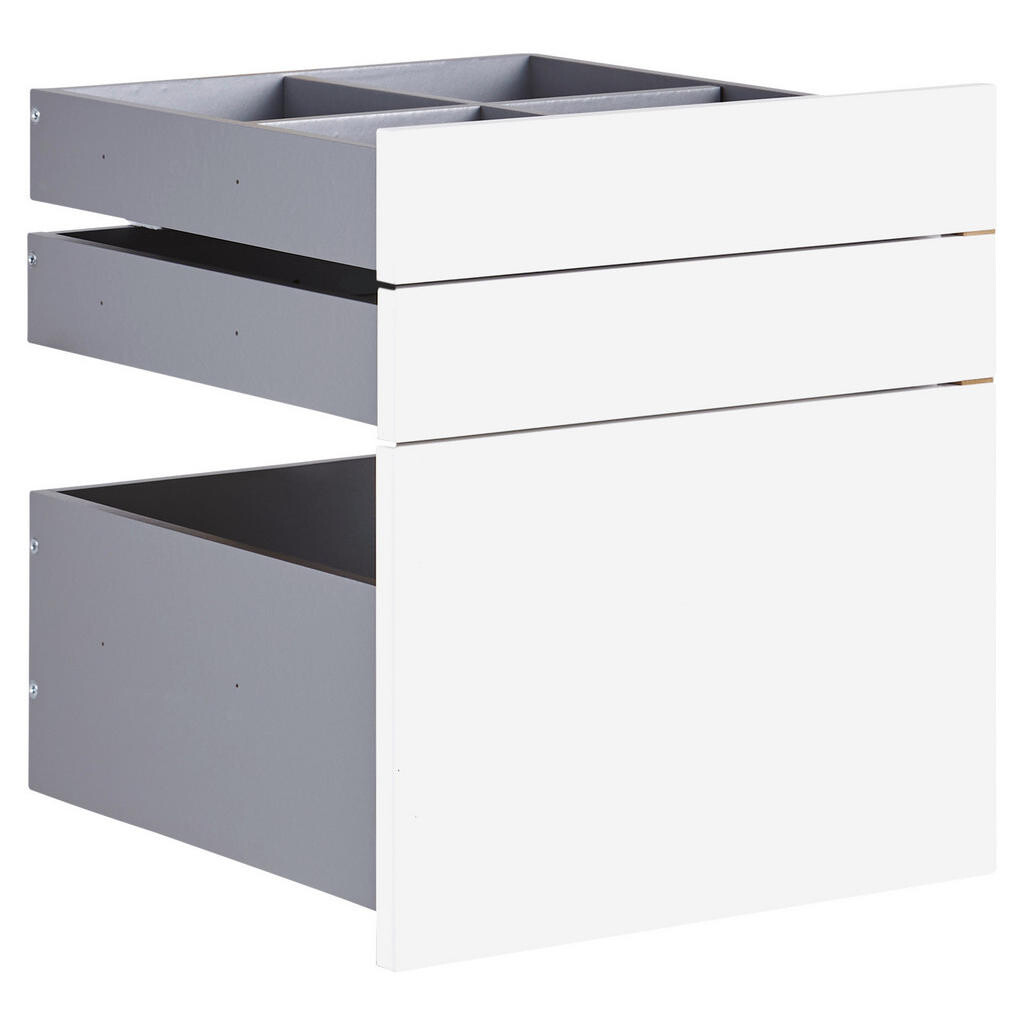 Hom`in SADA ZÁSUVEK, vysoce lesklá bílá, 45,3/50,3/46,8 cm