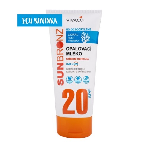 Vivaco Sunbronz Ochranné opalovací mléko s minerálními filtry SPF 20 200 ml