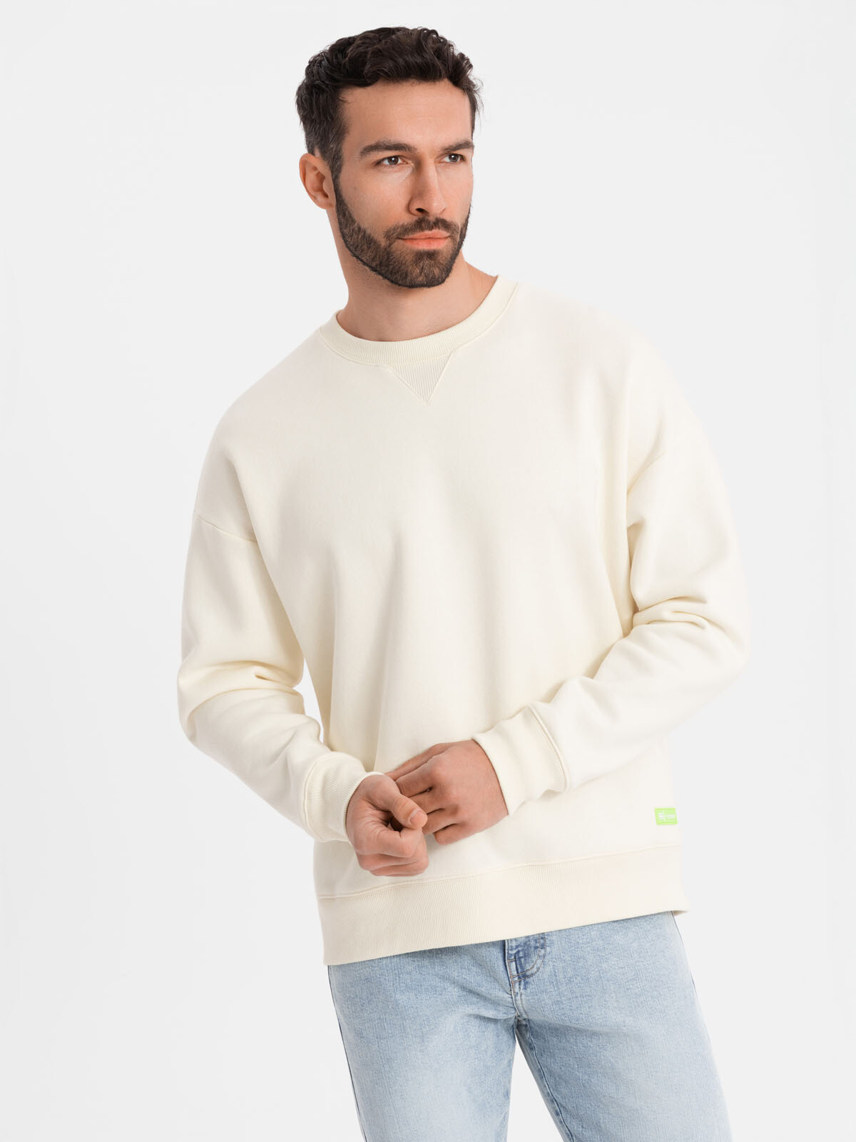 Ombre Classic unisex sweatshirt with round neckline - cream