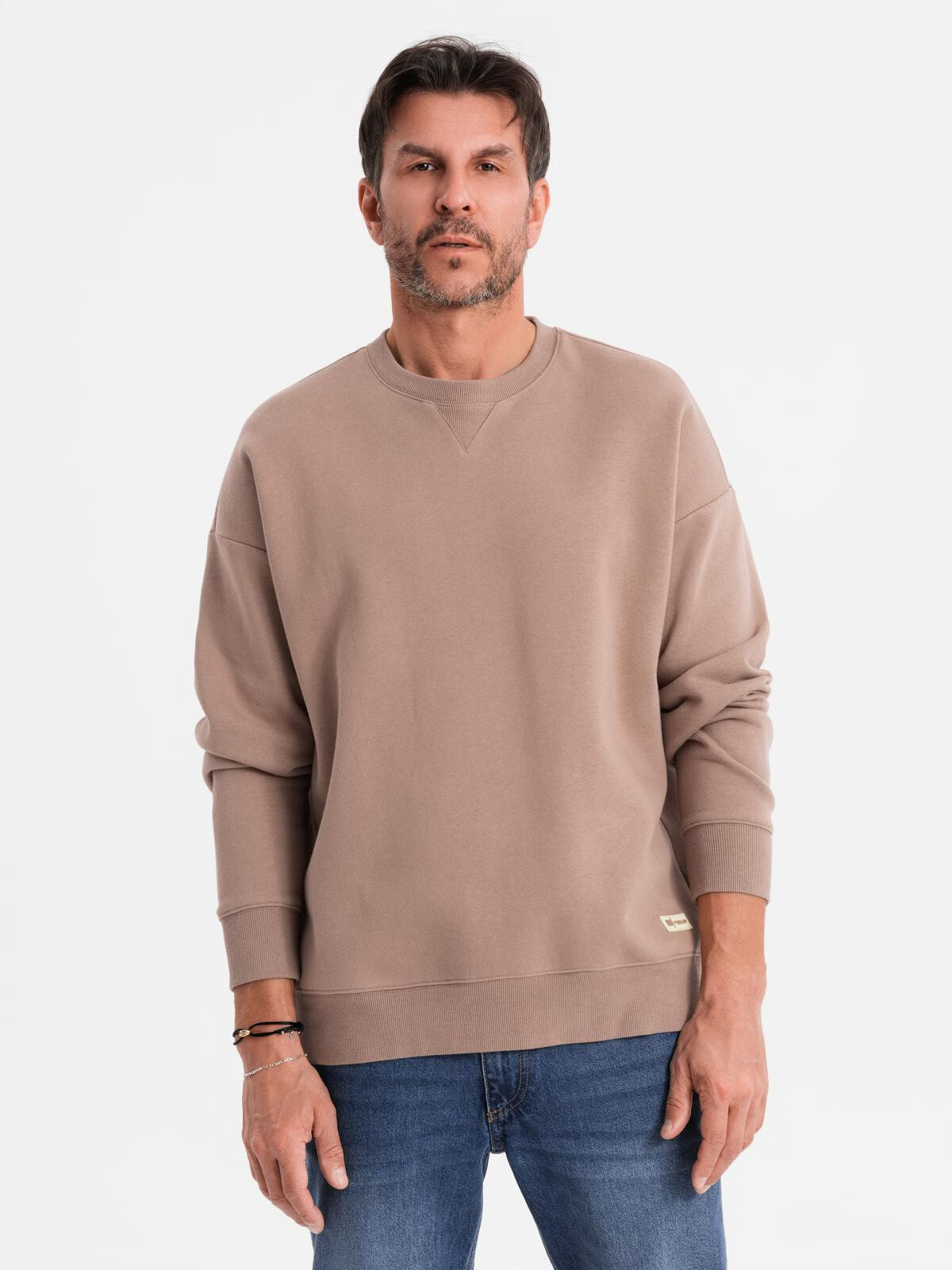Ombre Classic unisex sweatshirt with round neckline - brown