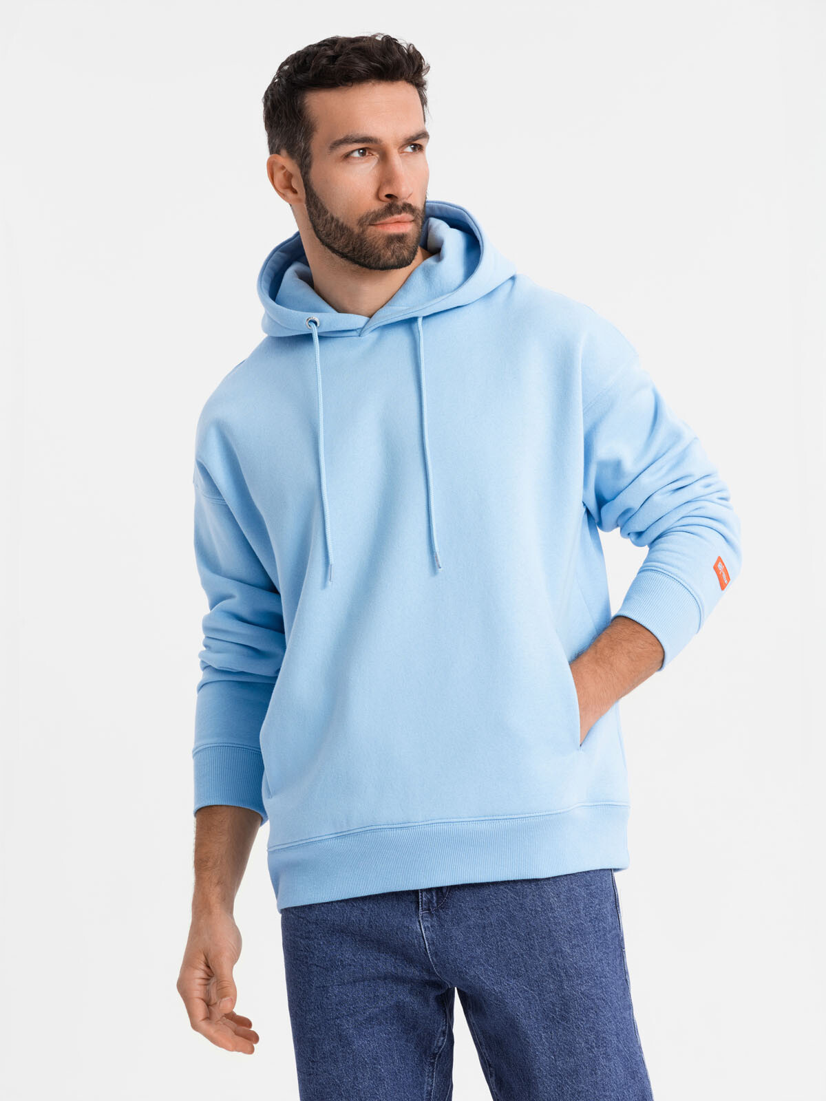Ombre Unisex sweatshirt with hood and pockets - blue