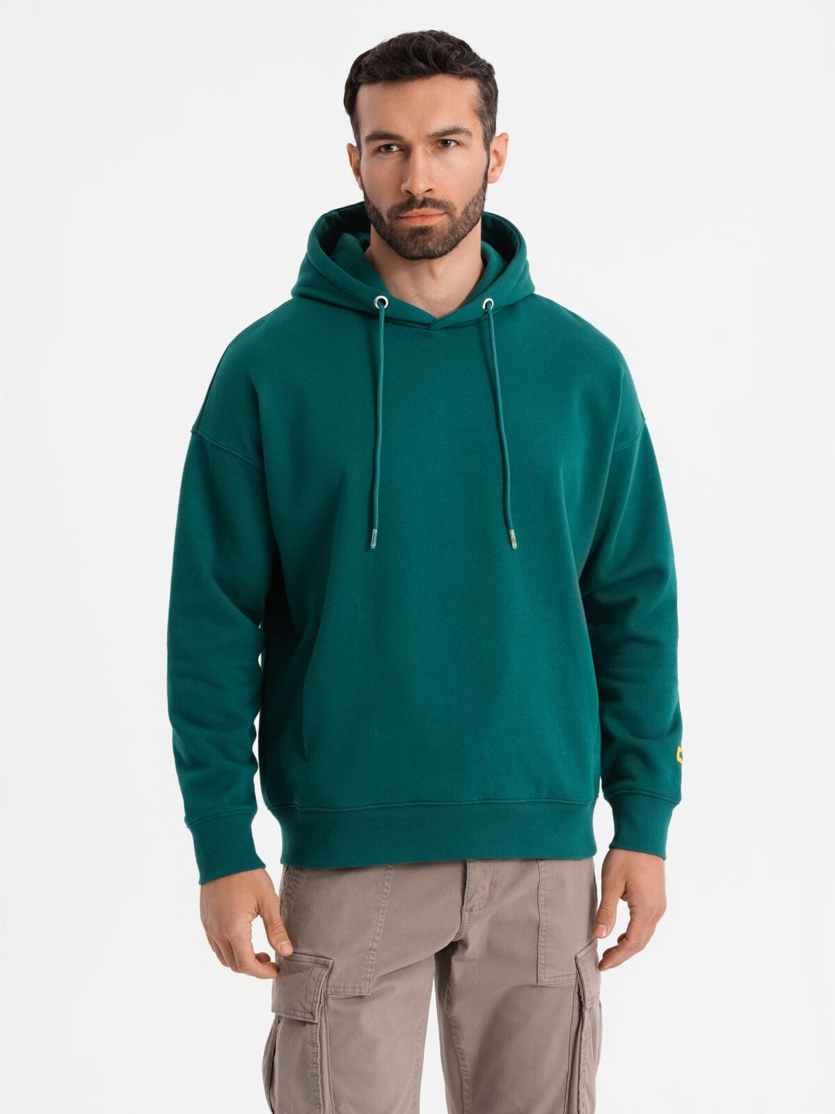 Ombre Unisex sweatshirt with pockets and hood - dark green