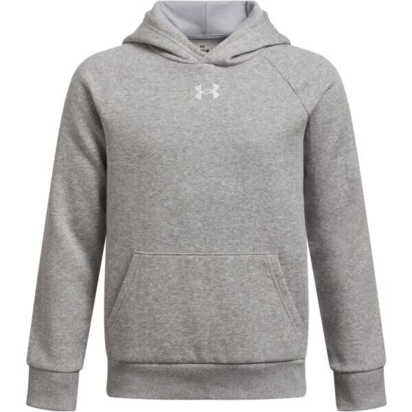 Under Armour RIVAL FLEECE HOODIE Chlapecká mikina, šedá, velikost