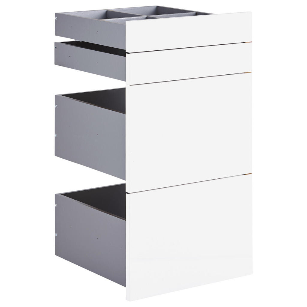 Hom`in SADA ZÁSUVEK, vysoce lesklá bílá, 45,3/83/46,8 cm