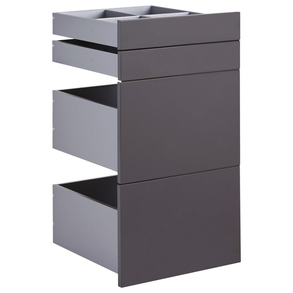 Hom`in SADA ZÁSUVEK, vysoce lesklá antracitová, 45,3/83/46,8 cm