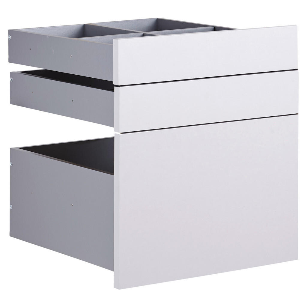 Hom`in SADA ZÁSUVEK, světle šedá, 45,3/50,3/46,8 cm