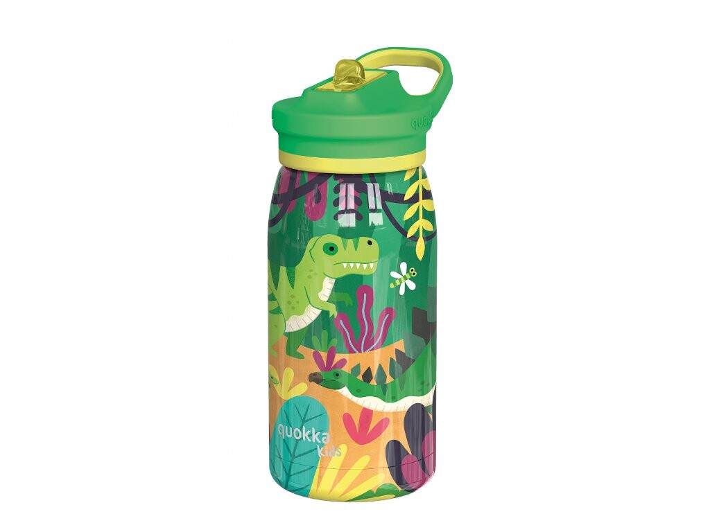 Quokka Nerezová termoláhev s pítkem Pop Kids Dinosaurus Jungle 445 ml