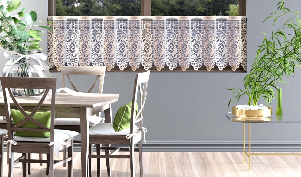 Dekorační metrážová vitrážová záclona PAYJA krémová výška 45 cm MyBestHome