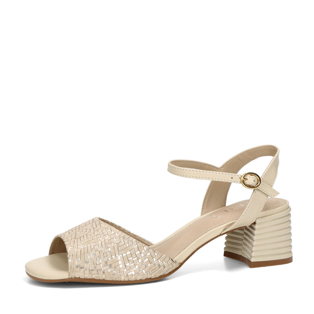 ETIMEĒ dámské kožené sandály - béžovo zlaté - 36